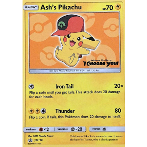 Promo Ash's Pikachu SM110/248 Pokemon TCG Sun & Moon SM Black Star Promos