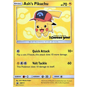 Promo Ash's Pikachu SM111/248 Pokemon TCG Sun & Moon SM Black Star Promos