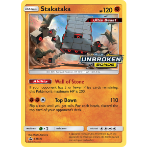 Promo Stakataka SM180/248 Pokemon TCG Sun & Moon SM Black Star Promos