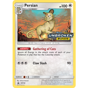 Promo Persian SM182/248 Pokemon TCG Sun & Moon SM Black Star Promos