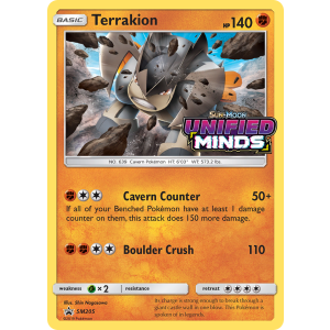 Promo Terrakion SM205/248 Pokemon TCG Sun & Moon SM Black Star Promos