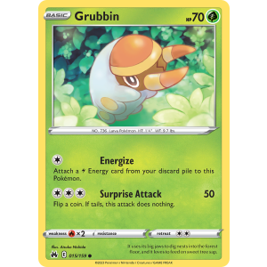 Grubbin 15/159 Pokemon TCG Sword & Shield Crown Zenith