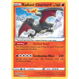 Radiant Rare Radiant Charizard 20/159 Pokemon TCG Sword & Shield Crown Zenith