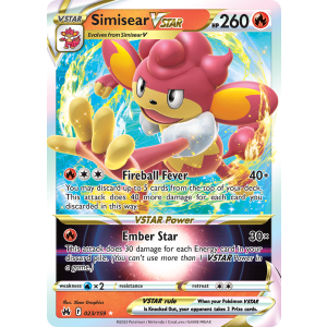 Rare Holo VSTAR Simisear VSTAR 23/159 Pokemon TCG Sword & Shield Crown Zenith