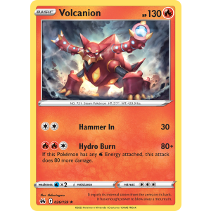 Rare Holo Volcanion 26/159 Pokemon TCG Sword & Shield Crown Zenith