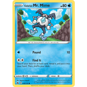 Galarian Mr. Mime 30/159 Pokemon TCG Sword & Shield Crown Zenith