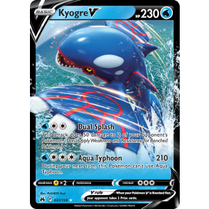 Rare Holo V Kyogre V 37/159 Pokemon TCG Sword & Shield Crown Zenith