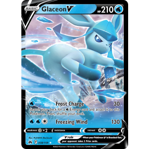 Rare Holo V Glaceon V 38/159 Pokemon TCG Sword & Shield Crown Zenith