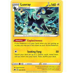 Luxray 44/159 Pokemon TCG Sword & Shield Crown Zenith