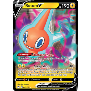 Rare Holo V Rotom V 45/159 Pokemon TCG Sword & Shield Crown Zenith