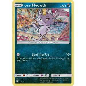  Alolan Meowth 10/12 Pokemon TCG Other McDonald's Collection 2019