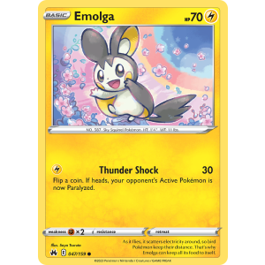 Emolga 47/159 Pokemon TCG Sword & Shield Crown Zenith