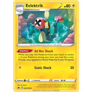 Eelektrik 48/159 Pokemon TCG Sword & Shield Crown Zenith