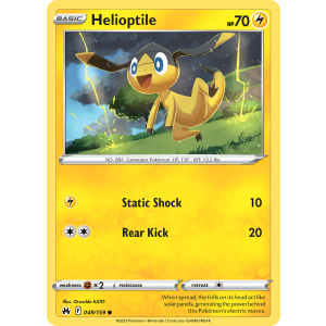 Helioptile 49/159 Pokemon TCG Sword & Shield Crown Zenith