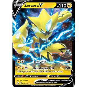 Rare Holo V Zeraora V 53/159 Pokemon TCG Sword & Shield Crown Zenith