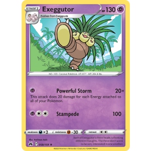 Exeggutor 58/159 Pokemon TCG Sword & Shield Crown Zenith