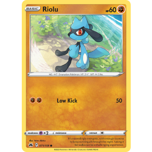 Riolu 71/159 Pokemon TCG Sword & Shield Crown Zenith