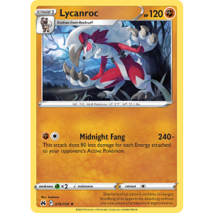 Lycanroc 74/159 Pokemon TCG Sword & Shield Crown Zenith