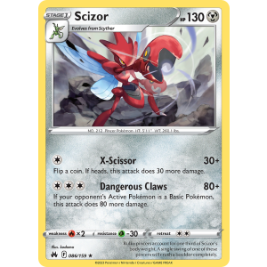 Scizor 86/159 Pokemon TCG Sword & Shield Crown Zenith