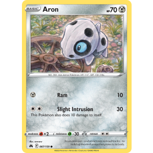 Aron 87/159 Pokemon TCG Sword & Shield Crown Zenith