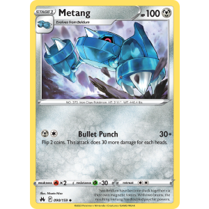 Metang 90/159 Pokemon TCG Sword & Shield Crown Zenith