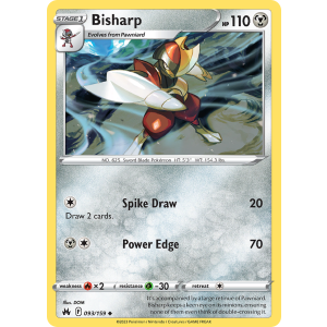 Bisharp 93/159 Pokemon TCG Sword & Shield Crown Zenith