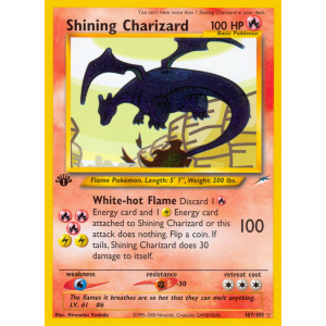 Rare Shining Shining Charizard 107/105 Pokemon TCG Neo Neo Destiny