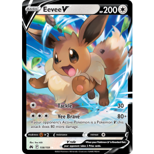 Rare Holo V Eevee V 108/159 Pokemon TCG Sword & Shield Crown Zenith