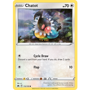 Chatot 112/159 Pokemon TCG Sword & Shield Crown Zenith