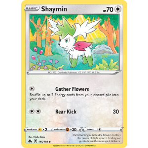 Shaymin 115/159 Pokemon TCG Sword & Shield Crown Zenith