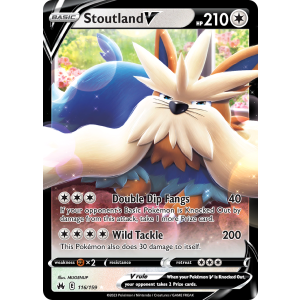 Rare Holo V Stoutland V 116/159 Pokemon TCG Sword & Shield Crown Zenith