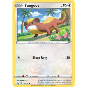 Yungoos 117/159 Pokemon TCG Sword & Shield Crown Zenith