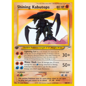 Rare Shining Shining Kabutops 108/105 Pokemon TCG Neo Neo Destiny