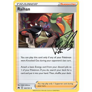 Rare Holo Raihan 140/159 Pokemon TCG Sword & Shield Crown Zenith