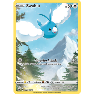 Trainer Gallery Rare Holo Swablu GG27/70 Pokemon TCG Sword & Shield Crown Zenith Galarian Gallery