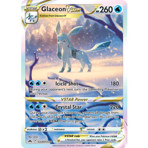 Rare Holo VSTAR Glaceon VSTAR GG40/70 Pokemon TCG Sword & Shield Crown Zenith Galarian Gallery