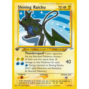 Rare Shining Shining Raichu 111/105 Pokemon TCG Neo Neo Destiny