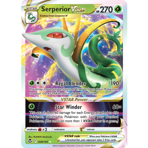 Rare Holo VSTAR Serperior VSTAR 8/195 Pokemon TCG Sword & Shield Silver Tempest