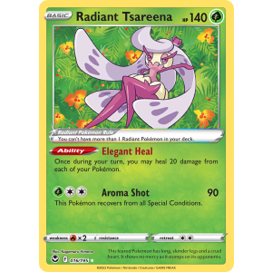 Radiant Rare Radiant Tsareena 16/195 Pokemon TCG Sword & Shield Silver Tempest