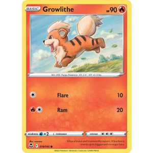 Growlithe 19/195 Pokemon TCG Sword & Shield Silver Tempest