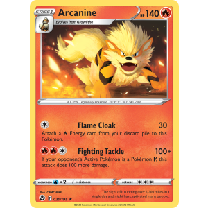 Arcanine 20/195 Pokemon TCG Sword & Shield Silver Tempest