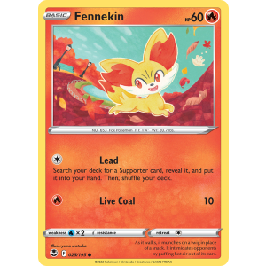 Fennekin 25/195 Pokemon TCG Sword & Shield Silver Tempest