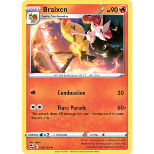 Braixen 26/195 Pokemon TCG Sword & Shield Silver Tempest