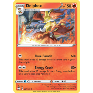 Delphox 27/195 Pokemon TCG Sword & Shield Silver Tempest