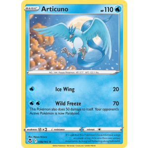 Rare Holo Articuno 36/195 Pokemon TCG Sword & Shield Silver Tempest