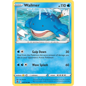 Wailmer 37/195 Pokemon TCG Sword & Shield Silver Tempest