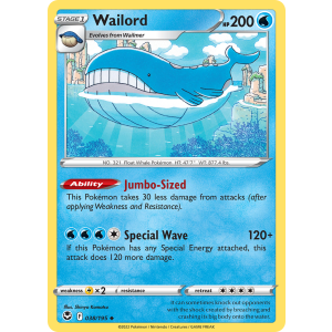 Wailord 38/195 Pokemon TCG Sword & Shield Silver Tempest