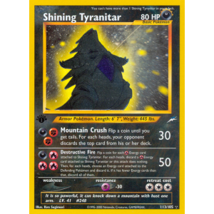 Rare Shining Shining Tyranitar 113/105 Pokemon TCG Neo Neo Destiny