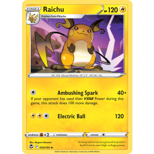 Raichu 50/195 Pokemon TCG Sword & Shield Silver Tempest