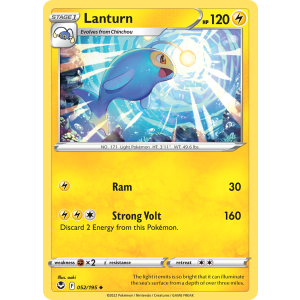 Lanturn 52/195 Pokemon TCG Sword & Shield Silver Tempest